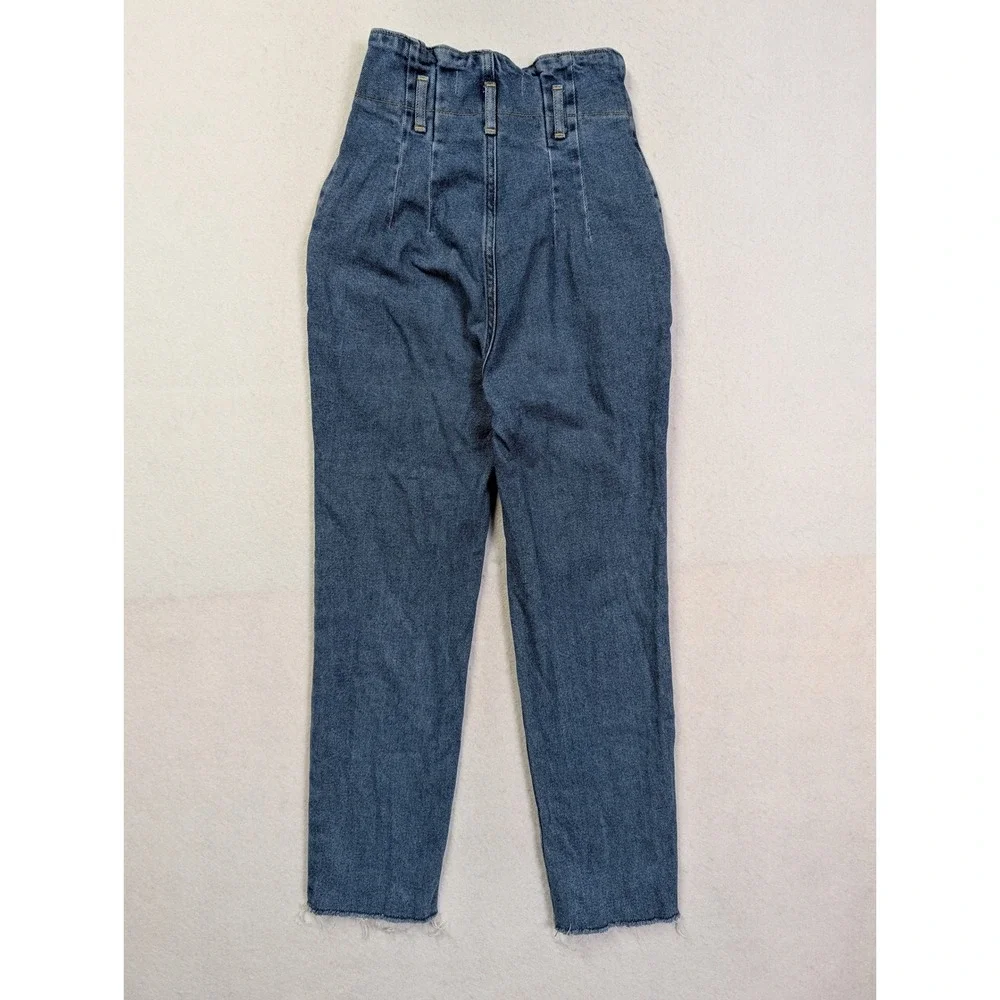 Abercrombie Fitch Womens Jeans 24 / 00R Ultra High Rise Paperbag Pleated Blue